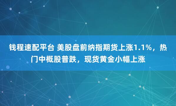 钱程速配平台 美股盘前纳指期货上涨1.1%，热门中概股普跌，现货黄金小幅上涨